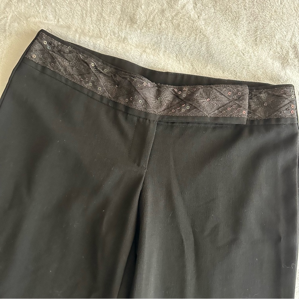 Vintage Black Lace Sequence Dress Pants - Picture 2 of 8